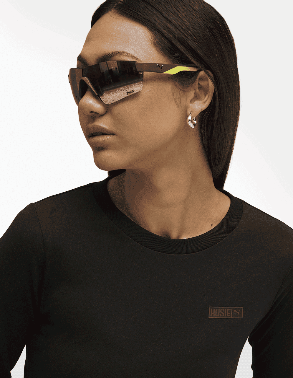 Playera Puma X Rosé Slim Longsleeve Negro - Mujer — imagen 4