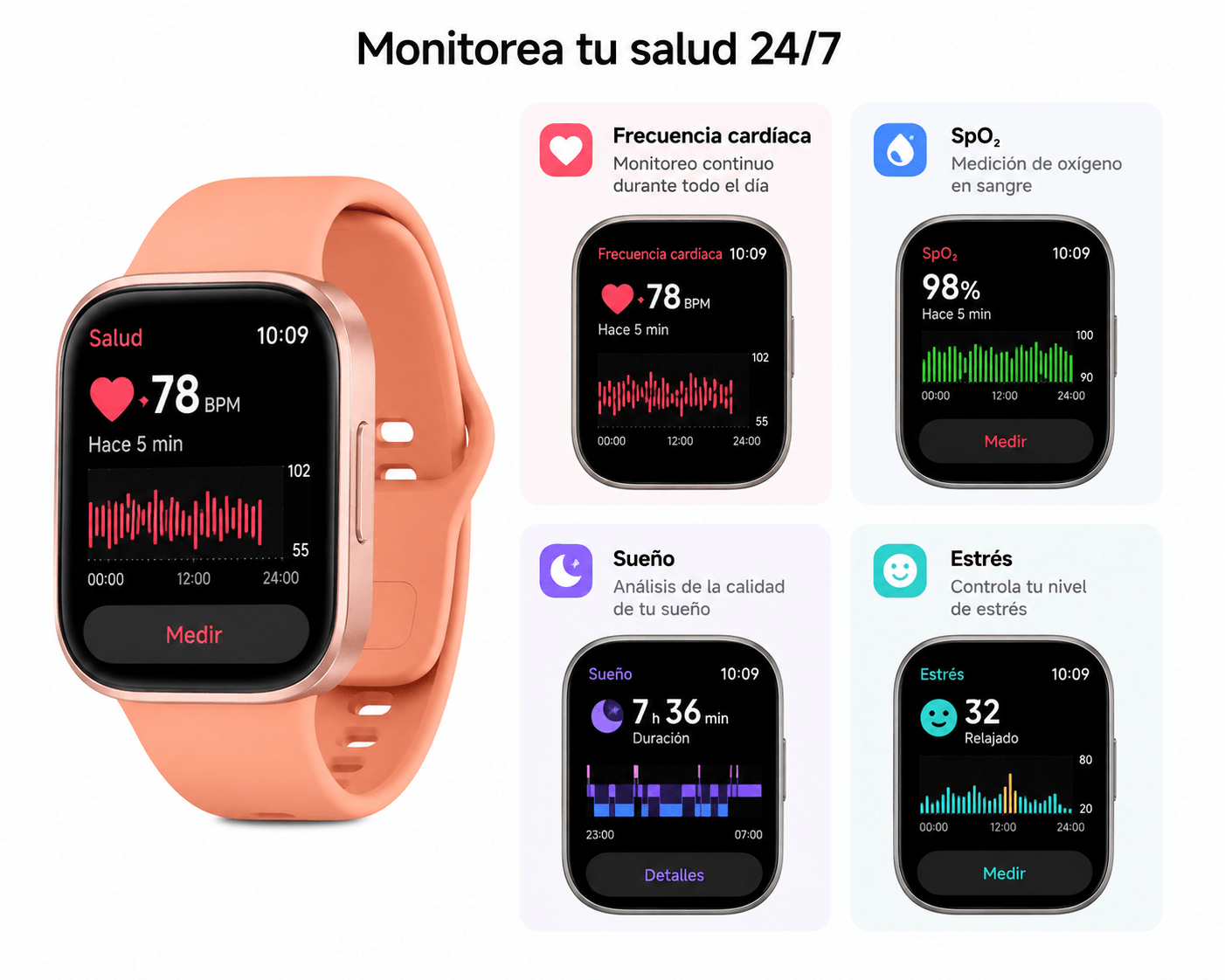 Xiaomi Redmi Watch 6 Active Naranja AMOLED + Llamadas Bluetooth — imagen 4