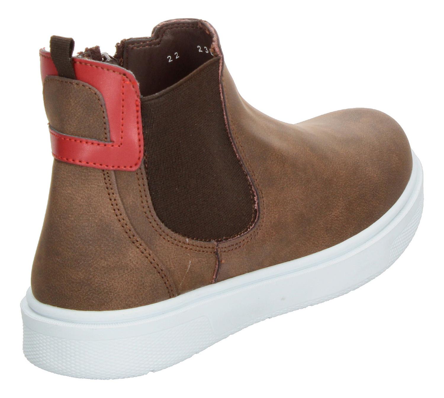Botas Niño Blasito Café Casual Slip On Chelsea Zipper — imagen 4