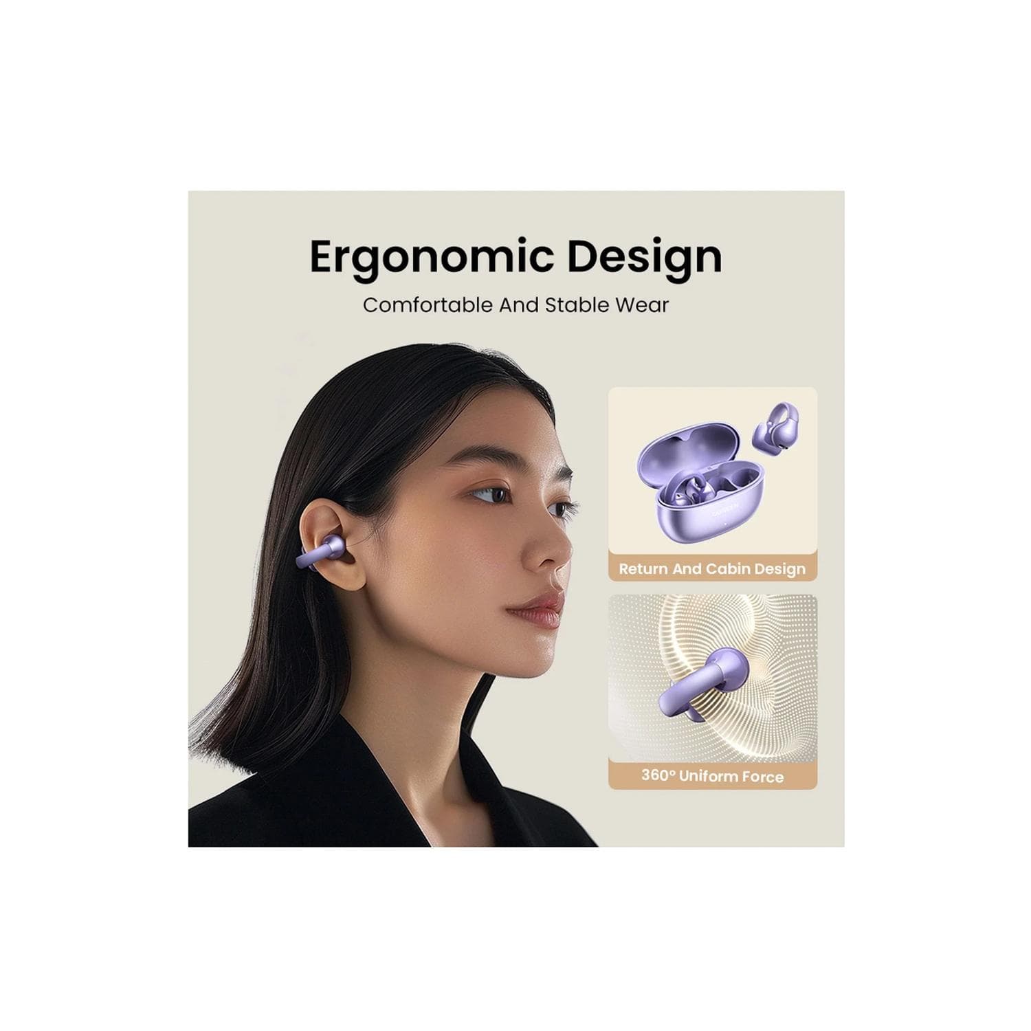 Audífonos Ugreen HiTune S3 Bluetooth 5.3 Morados TWS — imagen 3
