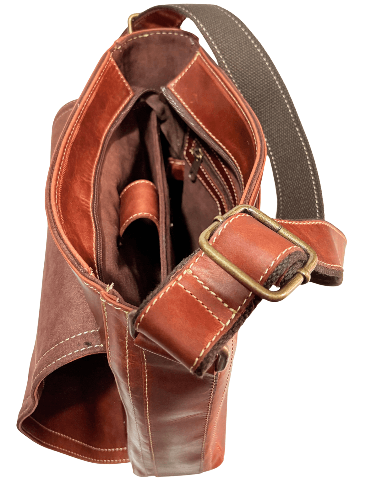 Portafolio Bolero Mediano Vertical Piel Legitima Ternera Gruesa Che. — imagen 10