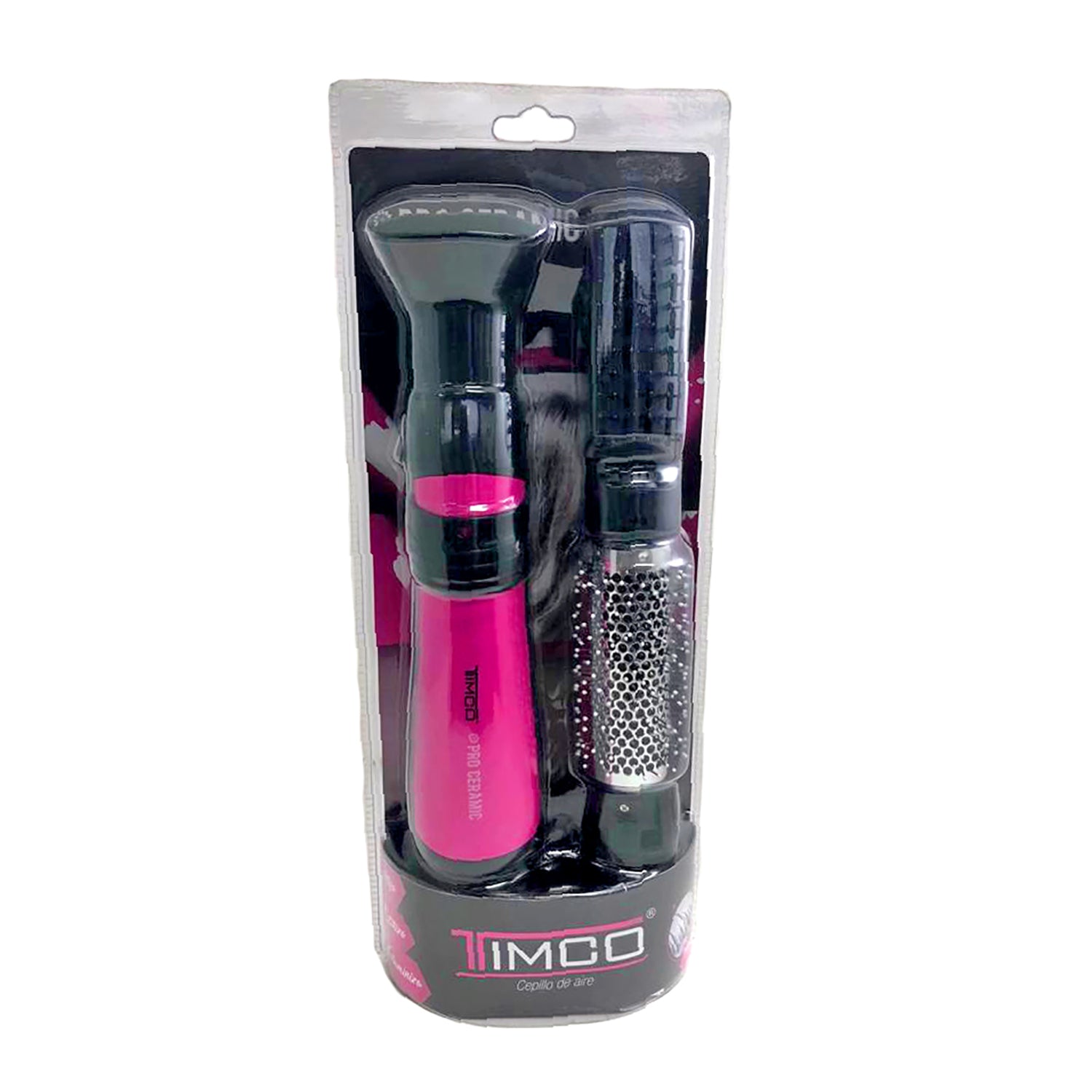 Cepillo de Aire Electrico de Cabello 3 en 1 Cabezales Intercambiables Alisador Voluminizador Timco AJ-400B — imagen 6