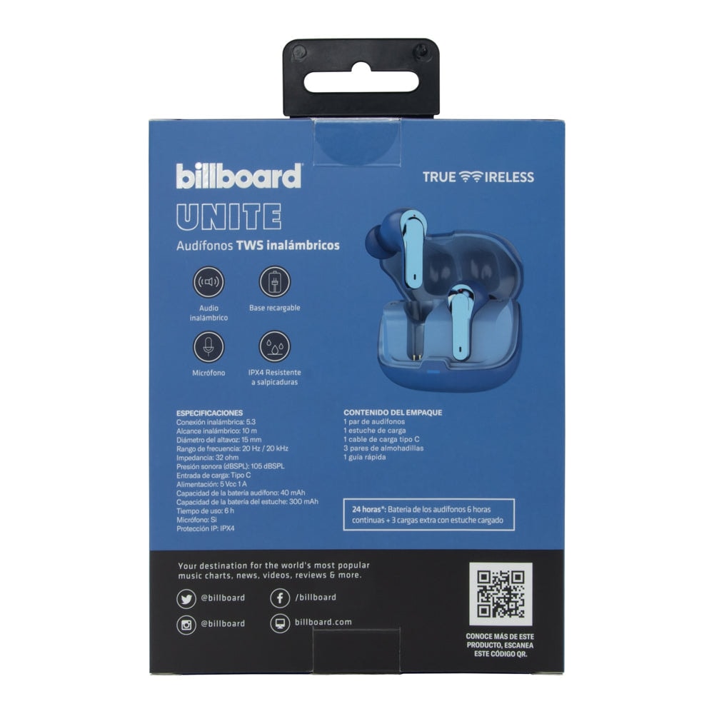 Audífonos Inalámbricos Tws STF - Billboard Unite 24hrs Uso Protección IPX4 Azul — imagen 11