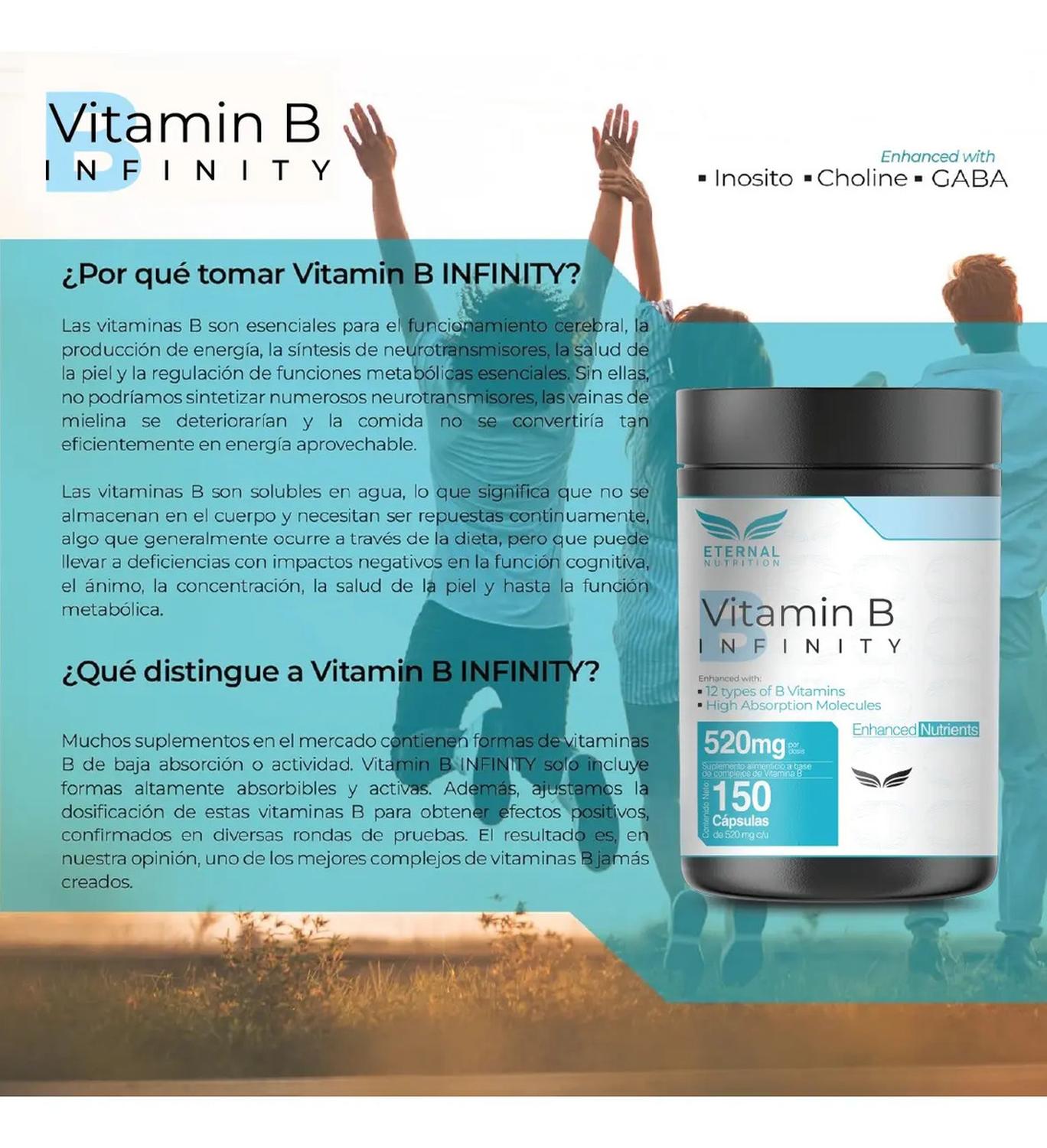 Infinity: Complejo B Elevado, 11 Formas Bioactivas de B1, B2, B3, B6, B9 Folato, B12, 150 Cápsulas — imagen 8