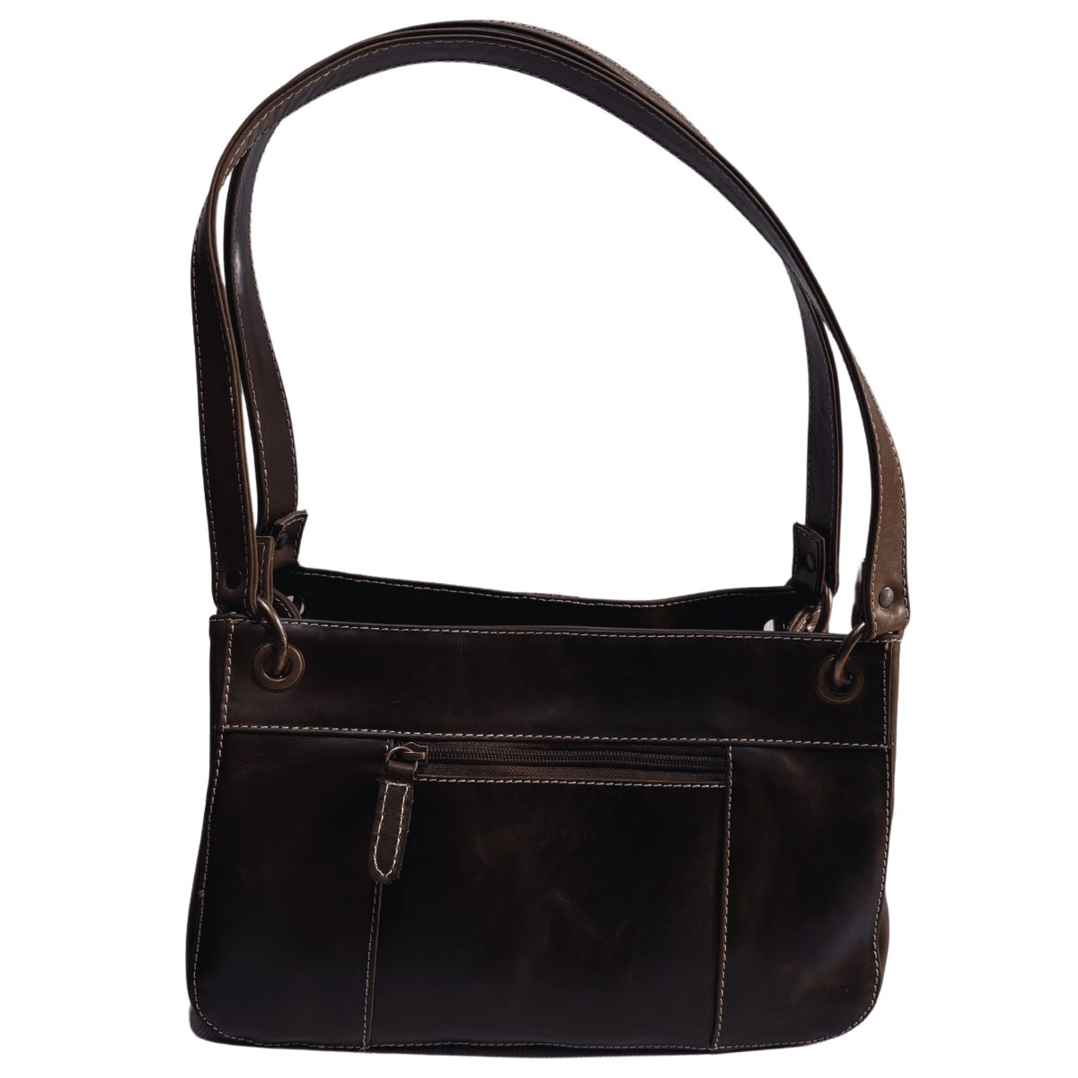 Bolsa Mujer Piel Legitima Cuero Marrón Roxy Hobo — imagen 14