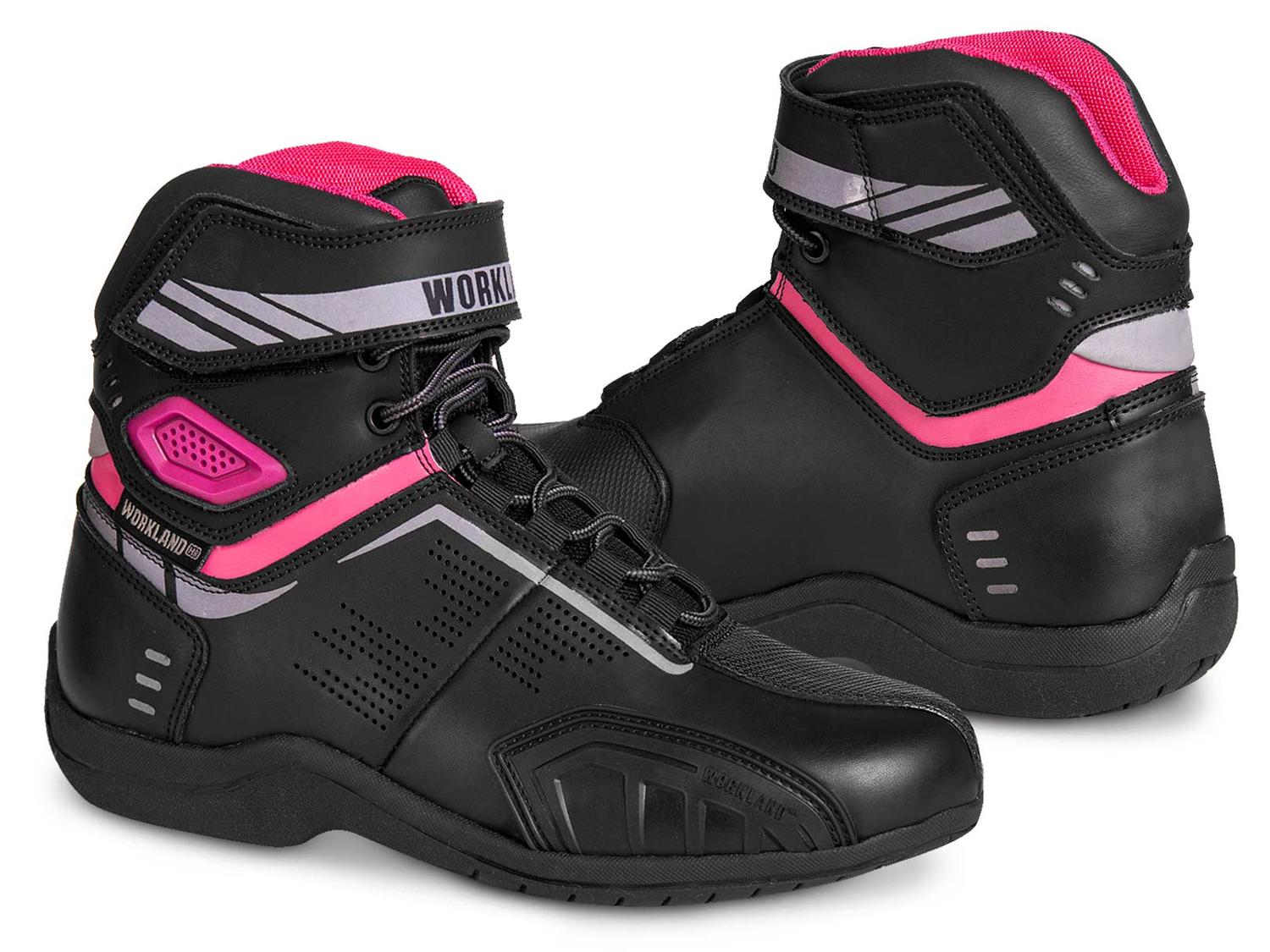 Bota mujer motociclista biker botin moto WKL 80016 Negro Ros — imagen 2