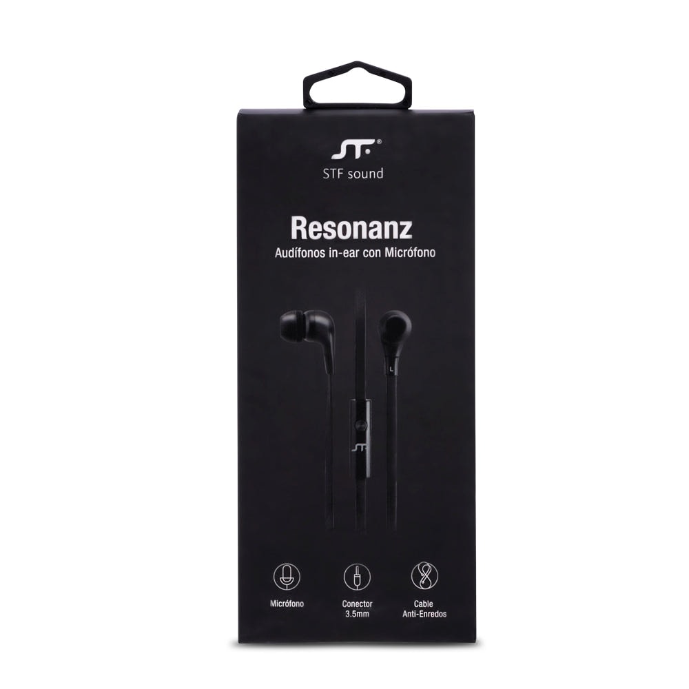 Audífonos Alámbrico In-ear STF Resonanz: Con micrófono, Negro — imagen 8