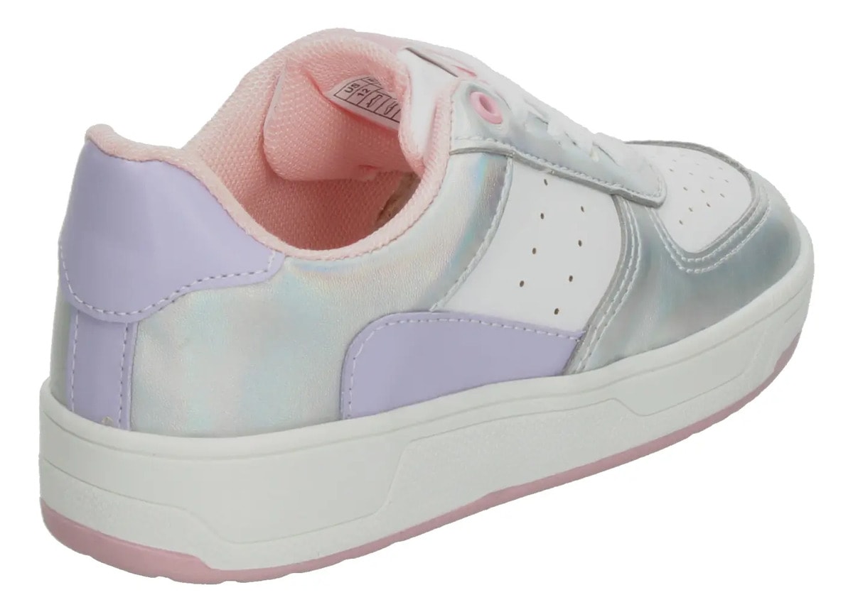 Tenis Tropicana Niña Casual Cintas Ajustables Cómodo Deportivo Plateado Blanco Infantil T18-26 — imagen 12