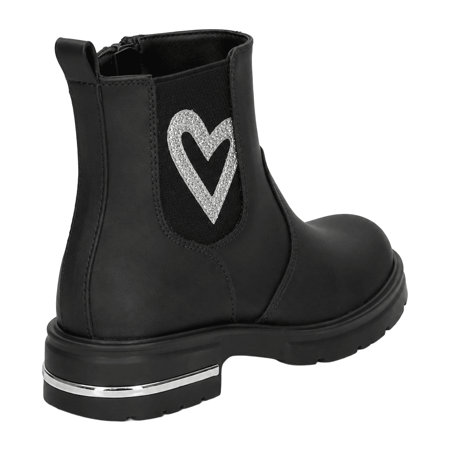 Bota Yuyin Niña Casual Cierre Corazón Negro Infantil T22-26 — imagen 3