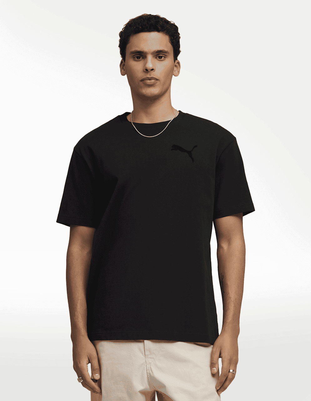 Playera Puma Ess Elevated Cat Log Negro - Hombre — imagen 2