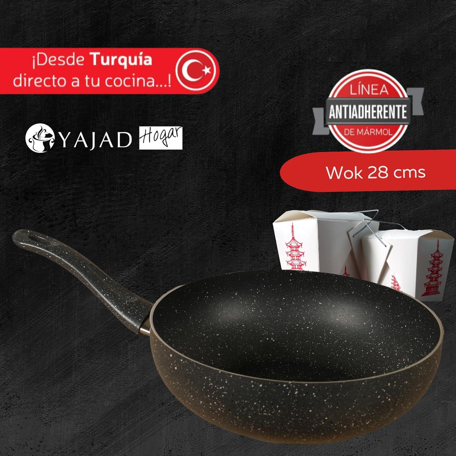 SARTEN WOK HONDO Y19-WM30 RECUBRIMIENTO MARMOL 30CM — imagen 5