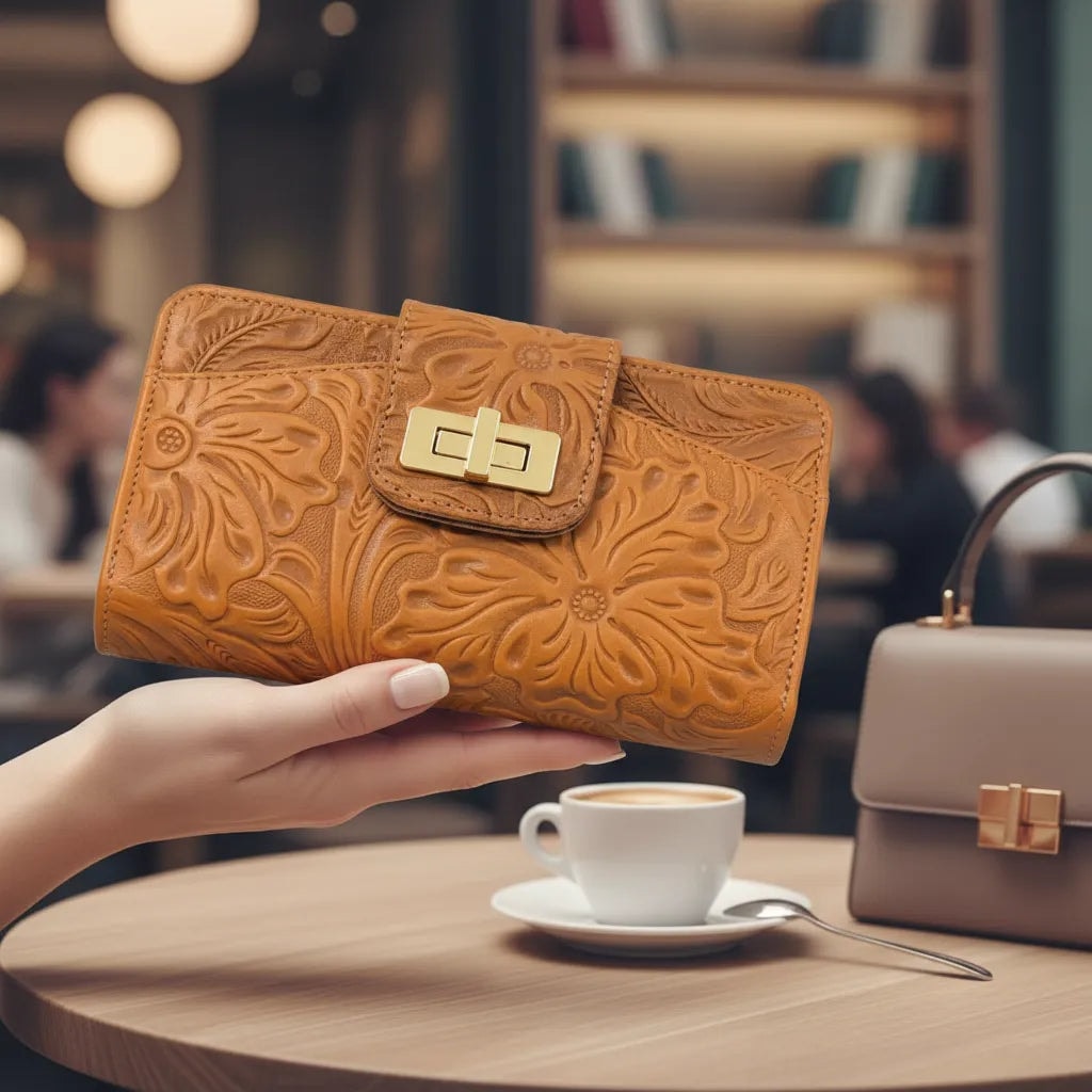 Cartera Billetera Monedero De Dama Piel Legitima Jazmin — imagen 2