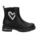 Bota Yuyin Niña Casual Cierre Corazón Negro Infantil T22-26