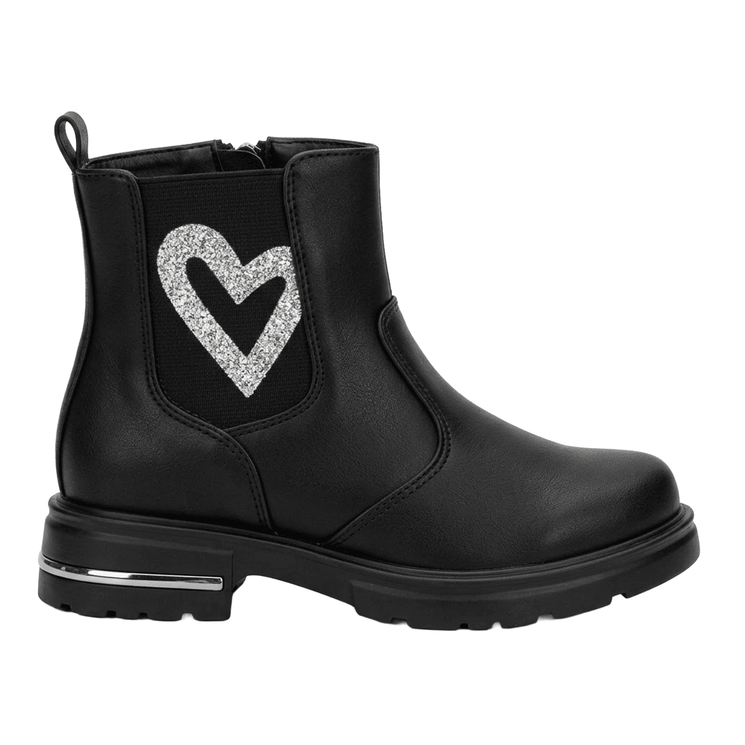 Bota Yuyin Niña Casual Cierre Corazón Negro Infantil T22-26 — imagen 1