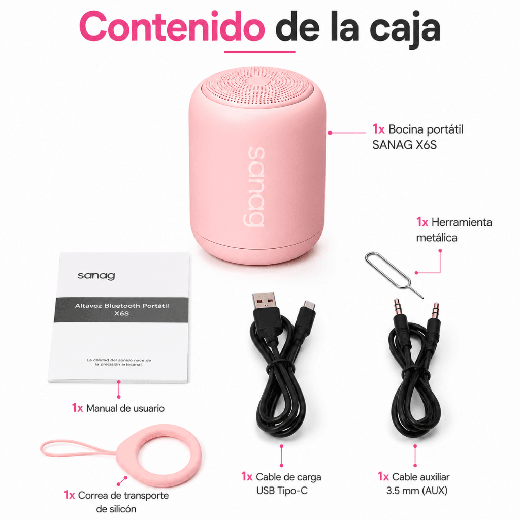 SMARTWATCH FUTUREM FM13 (ROSA)+ AUDIFONOS REDMI BUDS 6 PLAY (ROSA) + BOCINA SANAG X6S (ROSA) — imagen 8