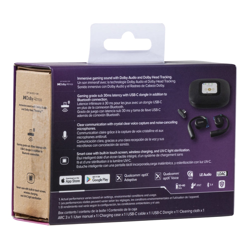 Audifonos Cleer ARC 3 Gaming Open-Ear: Baja Latencia, Sonido Hi-Res, 50h Batería, IPX7, negro — imagen 7