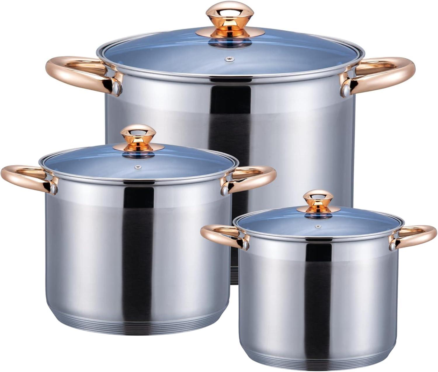 3 OLLAS VAPORERAS CON REJILLA 9L, 11.1L Y 13.5L ACERO INOX — imagen 5