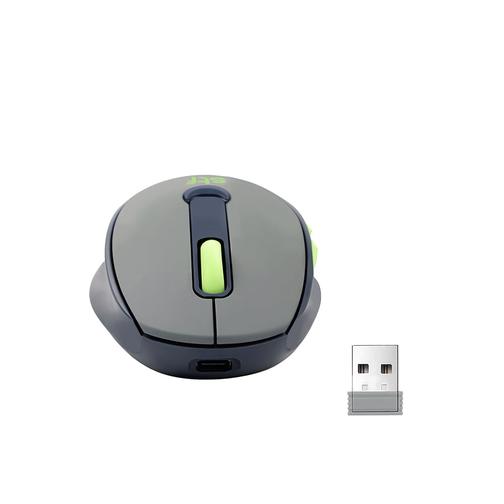 Mouse inalámbrico óptico STF VIVA Batería recargable 1600 DPI gris — imagen 4