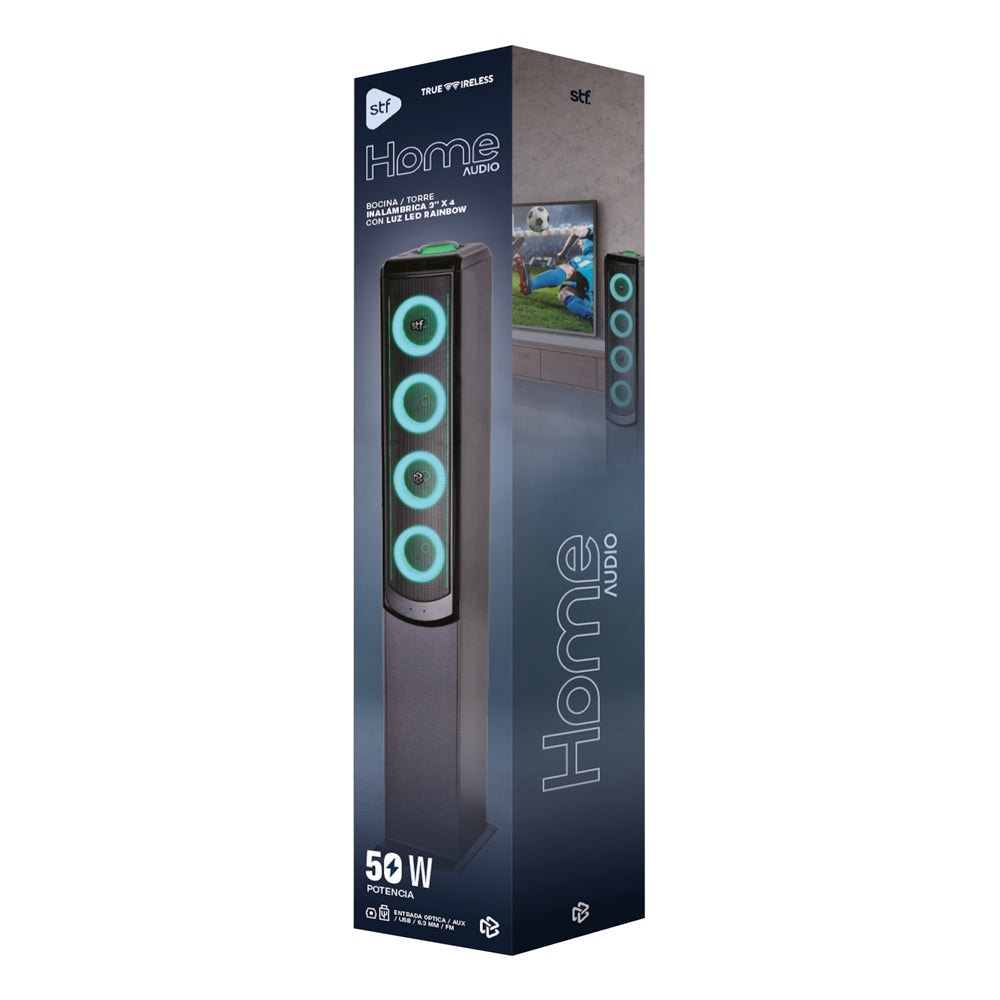 Barra de Sonido Inalámbrica Home audio STF: 50W con Woofer 5” y Luz LED RGB — imagen 9