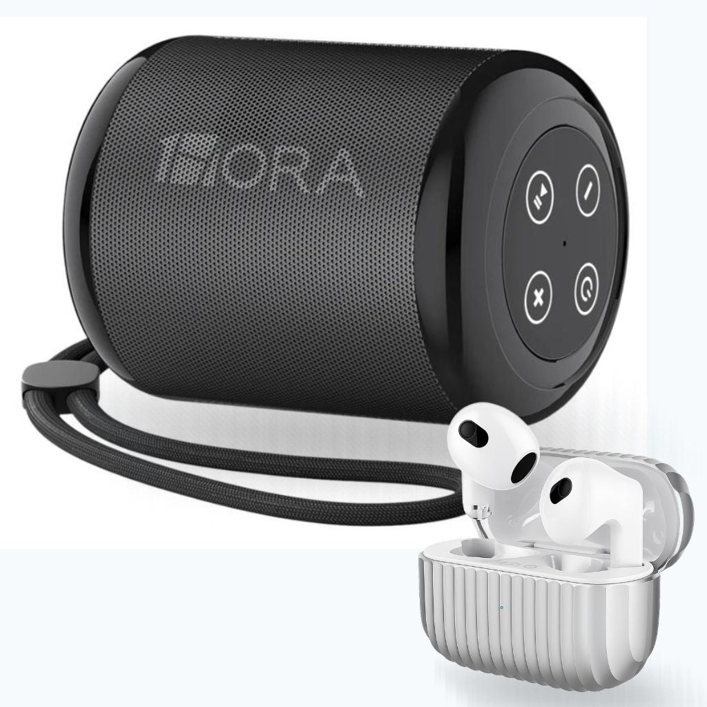 1HORA BOC062 Bocina Subwoofer (negro) y Audifonos G-tide H21 (plata) — imagen 2
