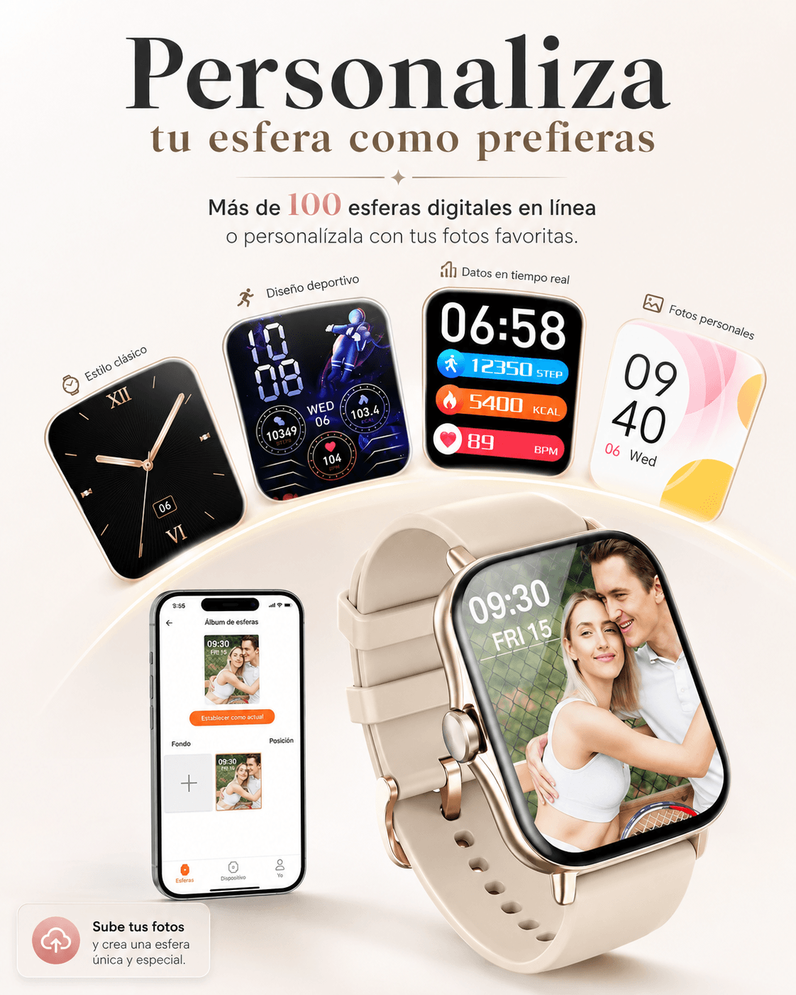 Smartwatch con Llamadas Bluetooth, Pantalla HD 1.75” FM13 , Asistente de Voz y Modos Deportivos — imagen 3