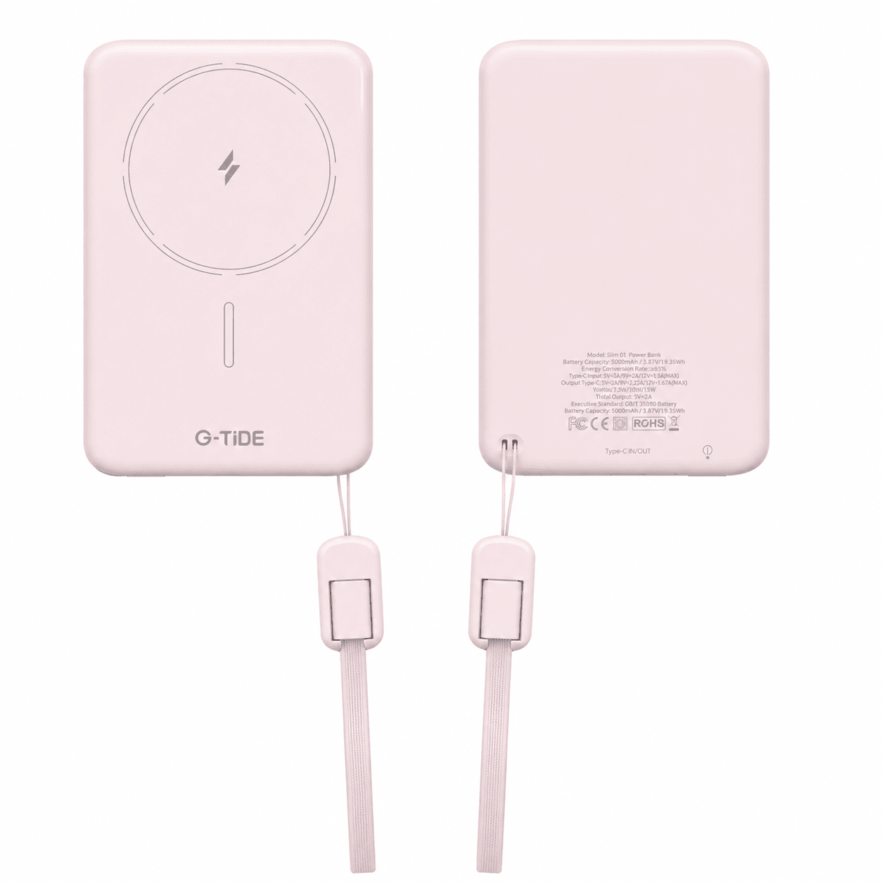 G-tide Slim01 Power bank Ultradelgada, 5000 mAh, carga rápida, carga inalámbrica — imagen 14