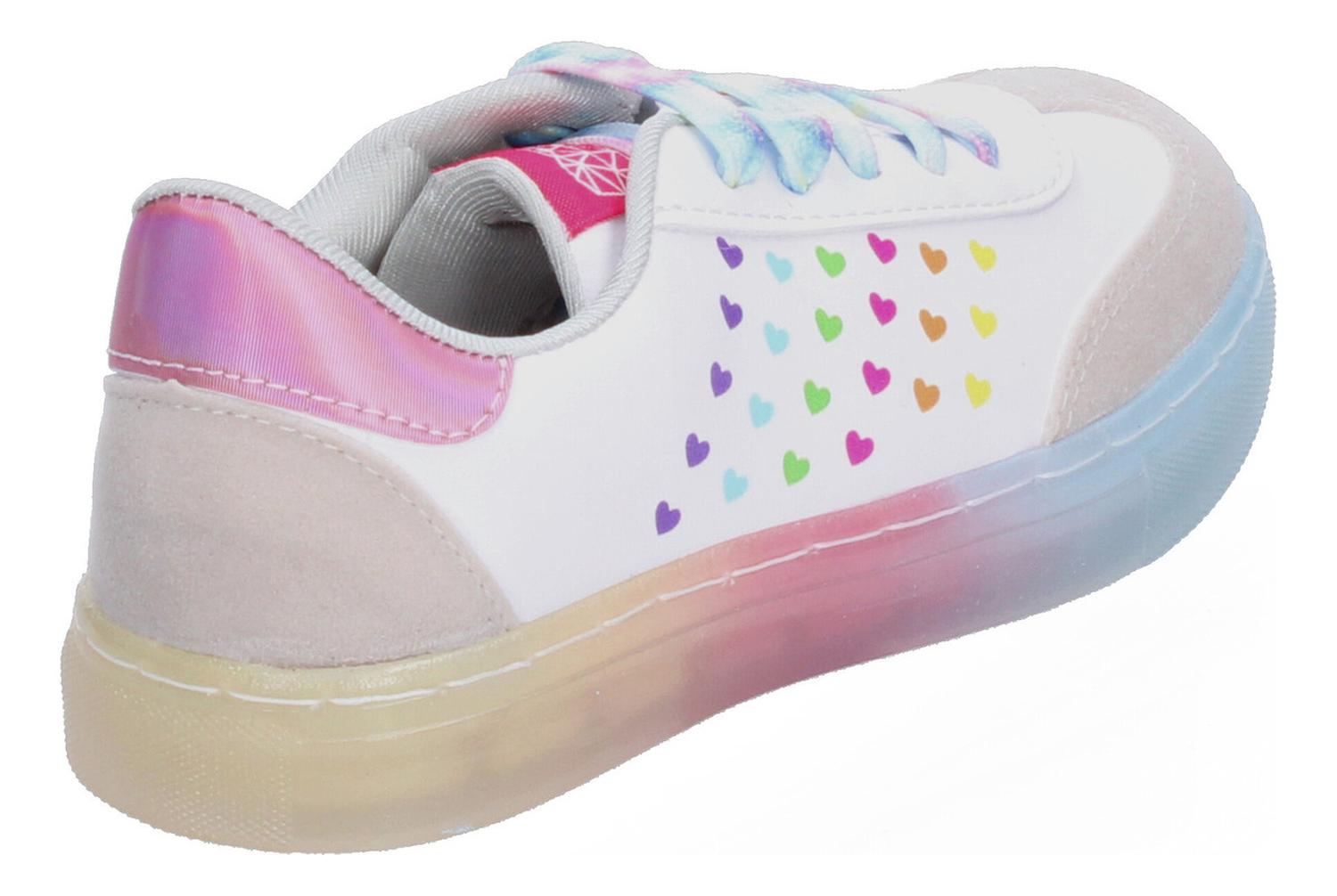 Tenis Tropicana Niña Diseño Multi Corazones Casual Cómodo Ajuste Cintas Deportivo Blanco T18-24 — imagen 4