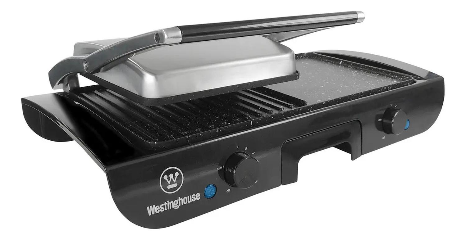 Parrilla y Sandwichera Eléctrica 2 en 1 Westinghouse WKCG364107 Negra — imagen 2