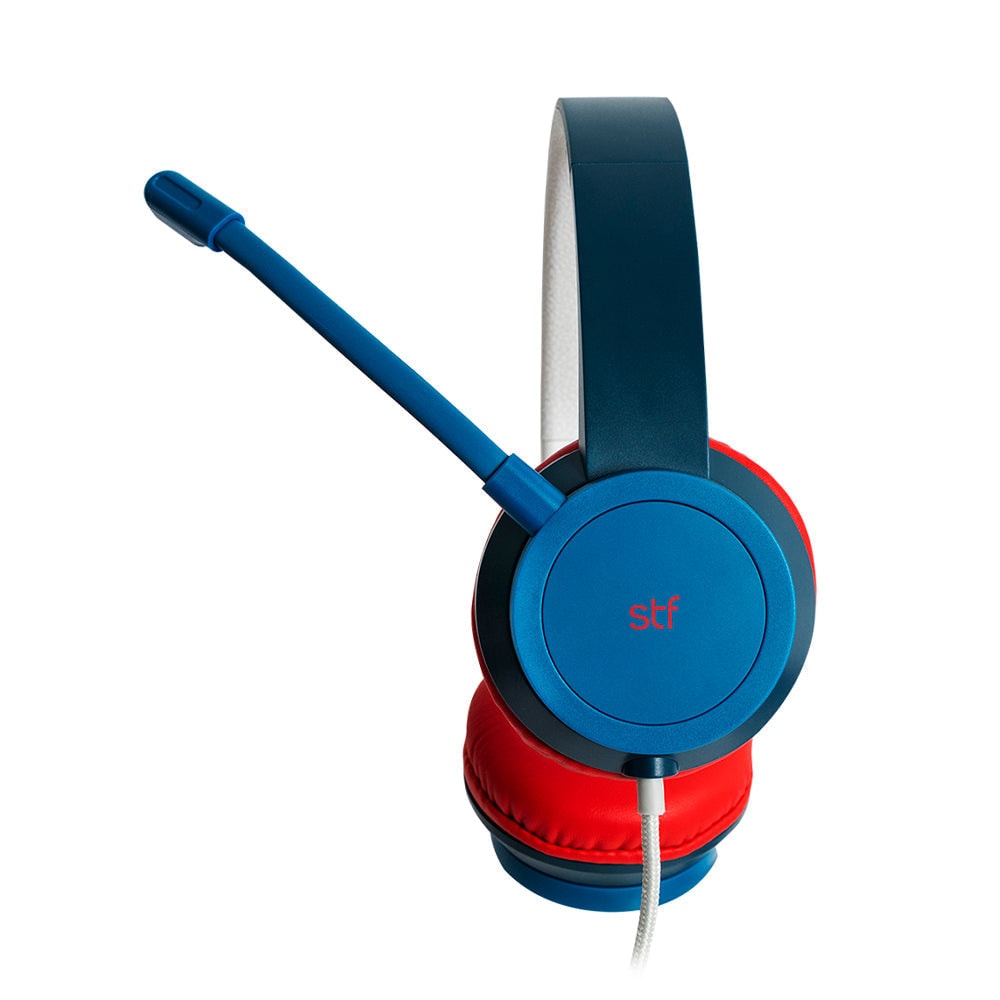 Audífono Alámbrico On-ear STF VIVA! Para computadora, Micrófono Azul — imagen 4