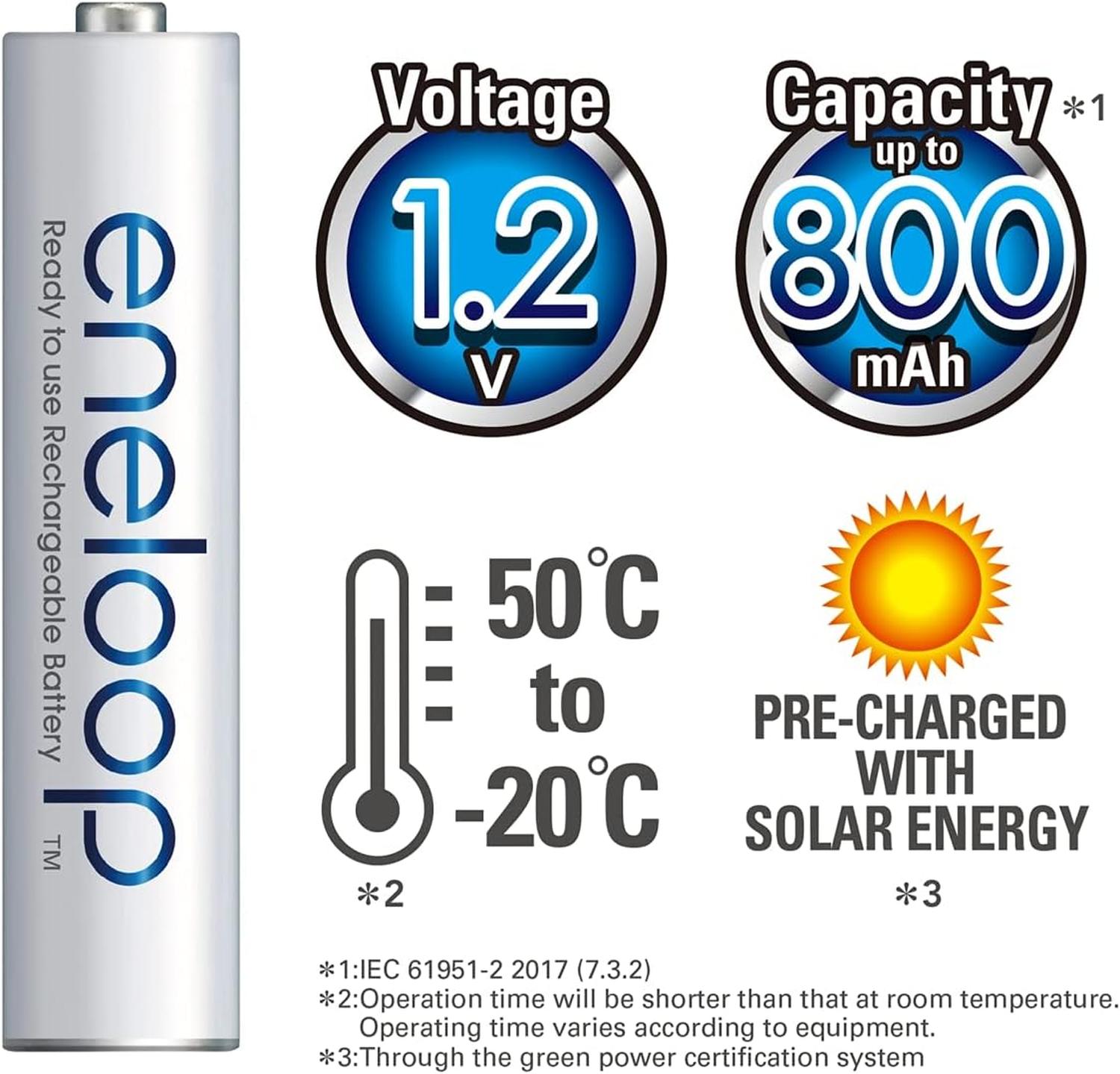 Pila Panasonic Eneloop AAA Recargable Con 2 unidades 1.2v — imagen 3