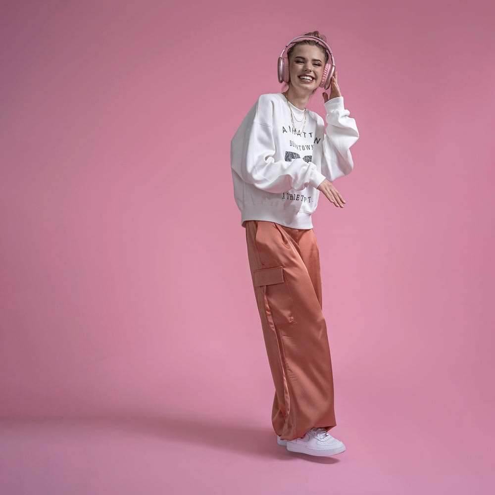 Audifonos Inalámbricos On Ear Aurum STF ANC 8hrs Uso Rosa — imagen 9