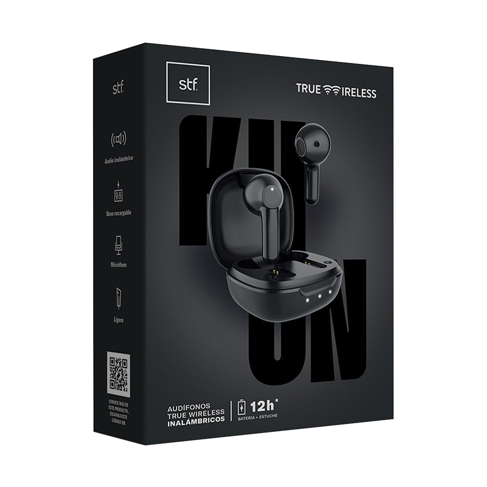 Audífonos Inalámbricos Tws Kun STF 12hrs Uso Negro — imagen 5