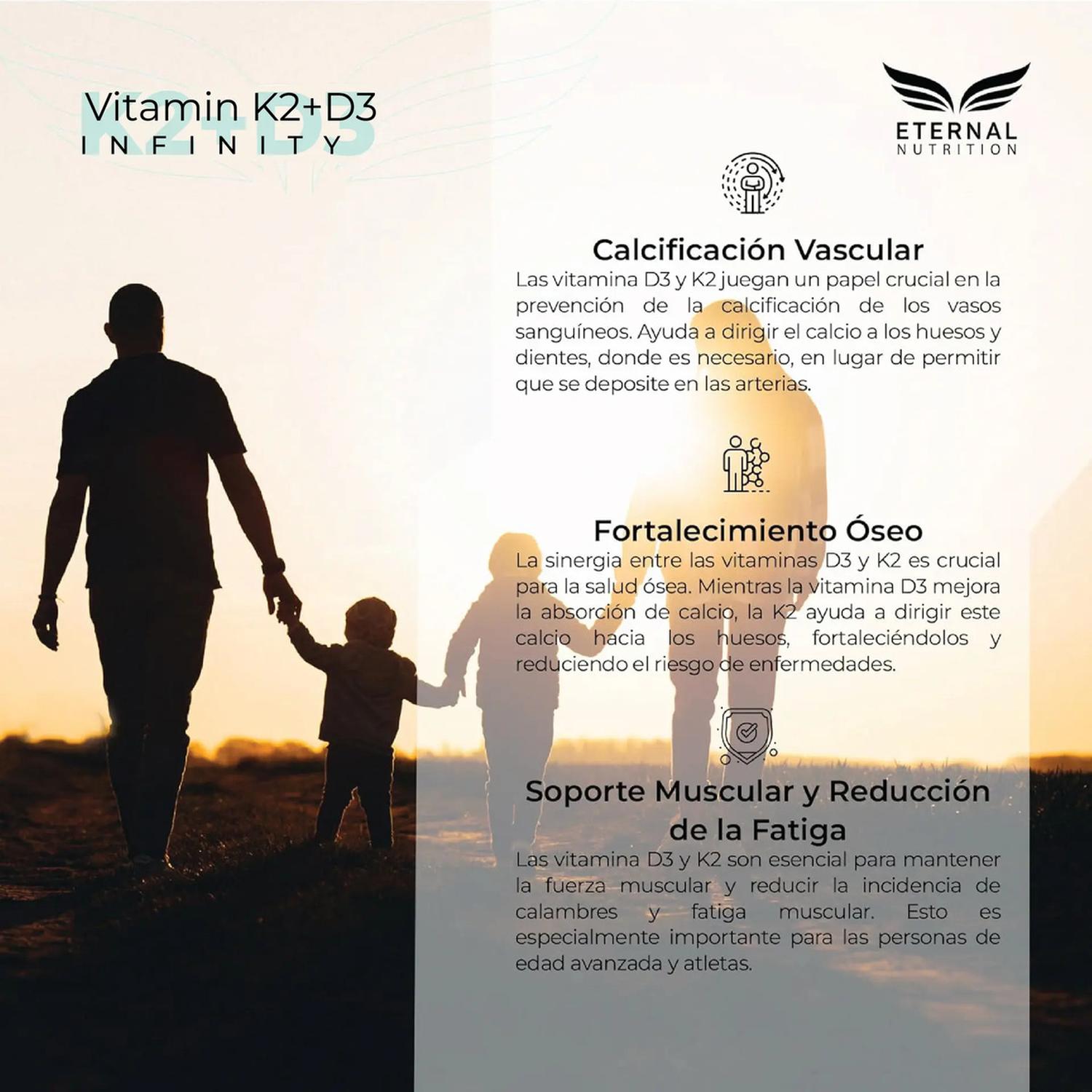 Infinity: Vitamina D3 + K2 Liposomal, K2 MK4+MK7 + D3 + MCT + Folato, para Salud Ósea, 300 Cápsulas — imagen 4