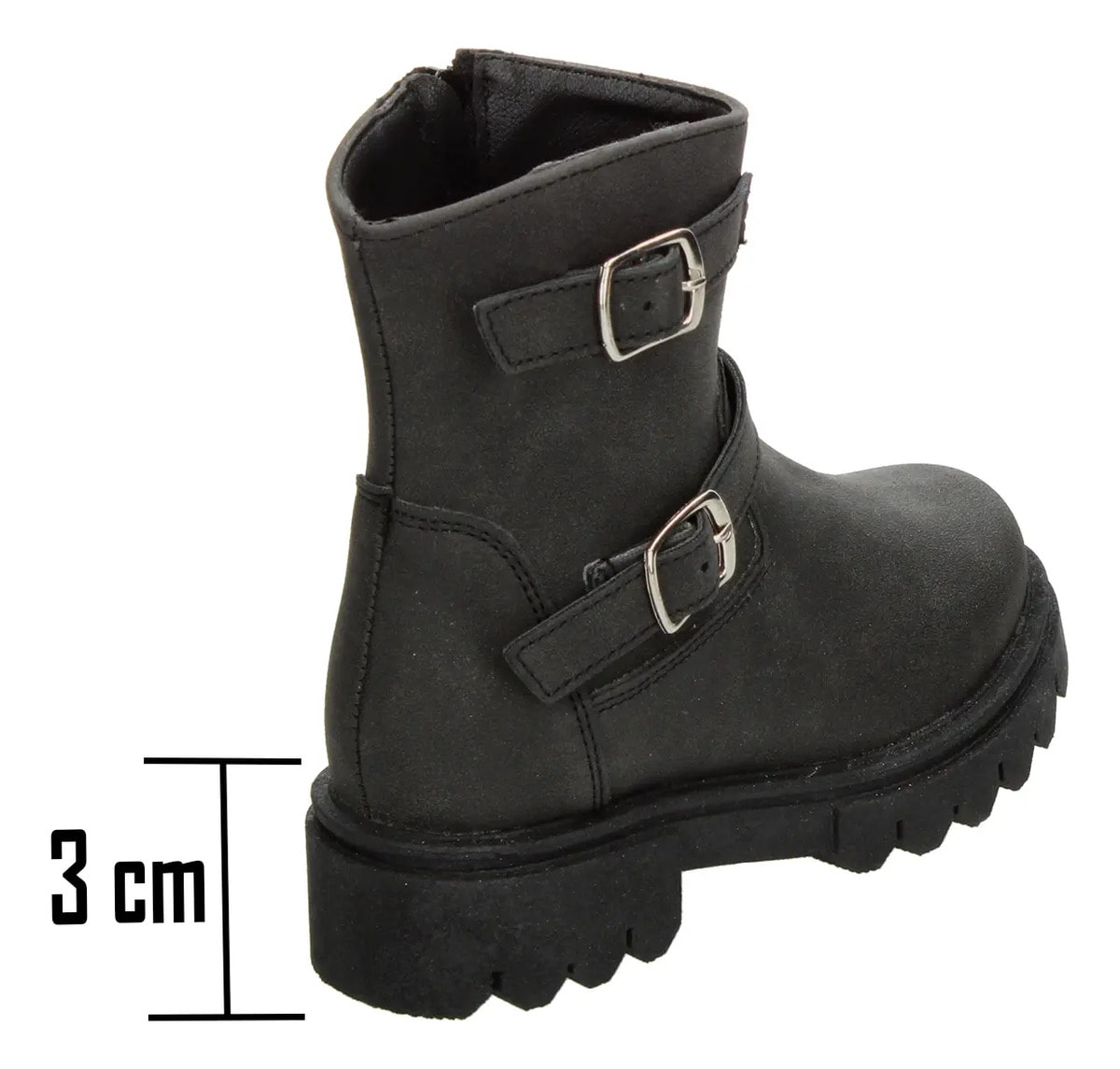 Bota Jakuna Niña Casual Doble Hebilla Tacón 3cm Negro Infantil T18-22 — imagen 12