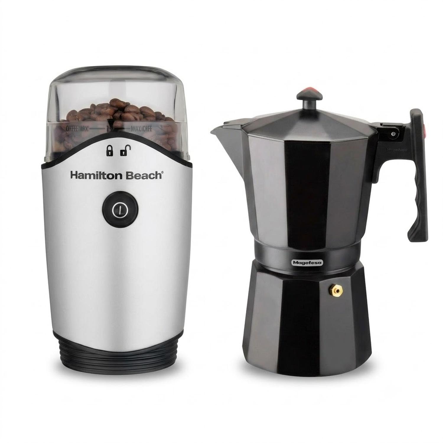 CAFETERA ITALIANA MAGEFESA 6 TAZAS + MOLINO CAFE O ESPECIAS — imagen 1