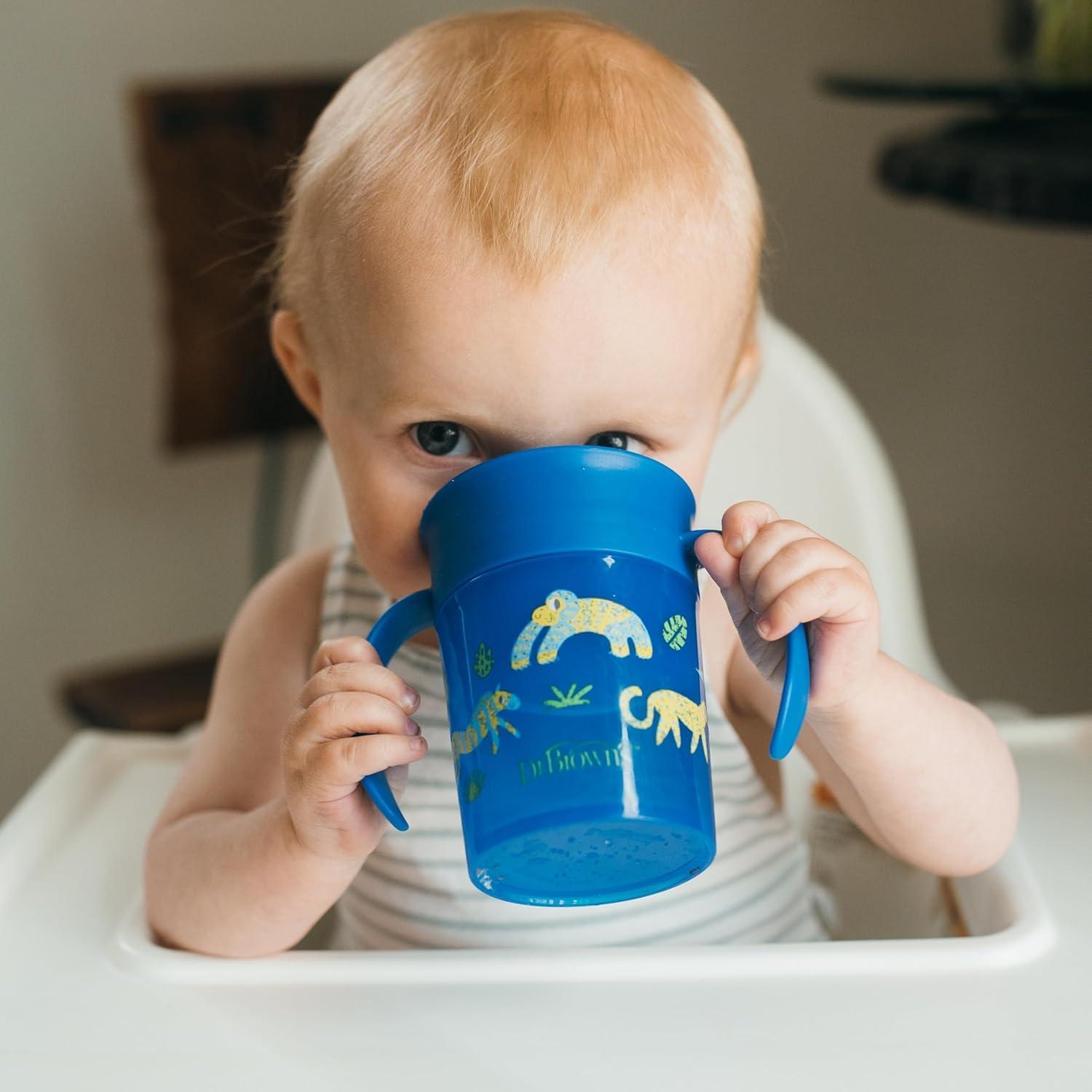 Pack 2 Vasos entrenador 7oz 360 Azul Dr Browns Bebe 6m+ — imagen 8