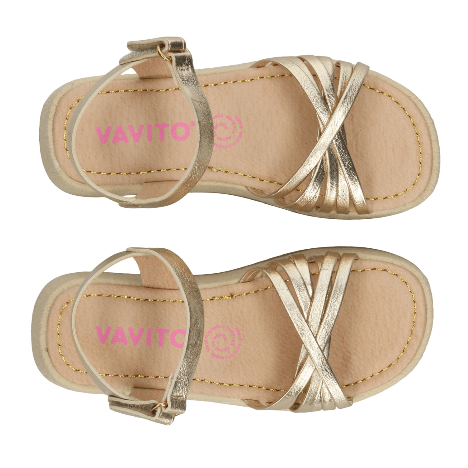 Sandalia Vavito Niña Plataforma Casual Dorado Infantil T18-22 — imagen 10