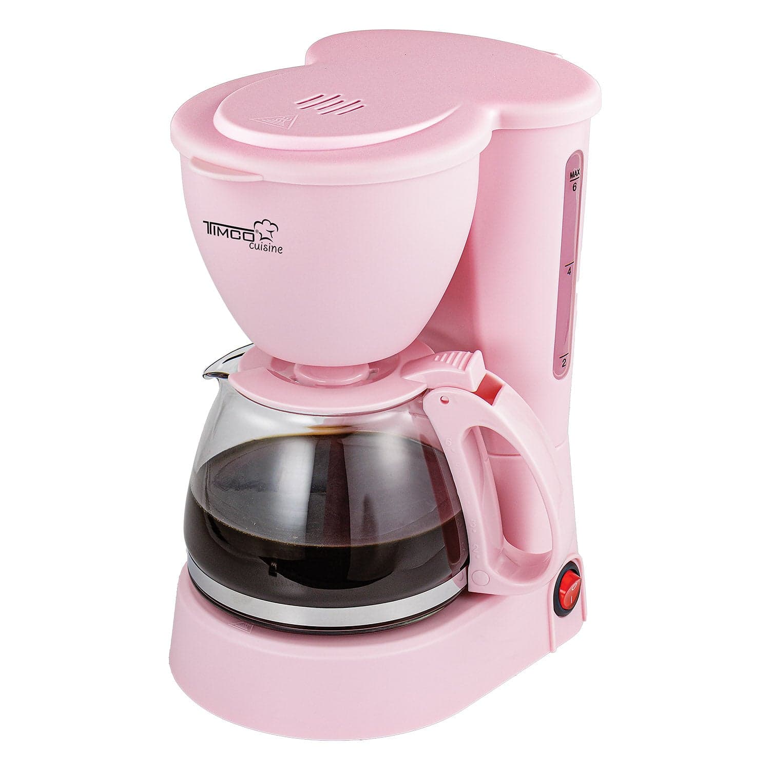 Cafetera Eléctrica Rosa 750 ml Filtro Permanente Antigoteo con Placa Calefactora CAFWJ9008 Timco — image 6