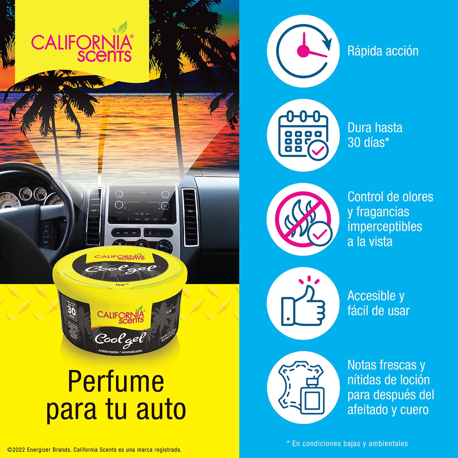 12 AROMATIZANTE GEL COCHE CALIFORNIA SCENTS ICE 2.5OZ — imagen 4