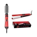 Combo Plancha Pelo CP14 Red + Cepillo Rotatorio Ion GAMA