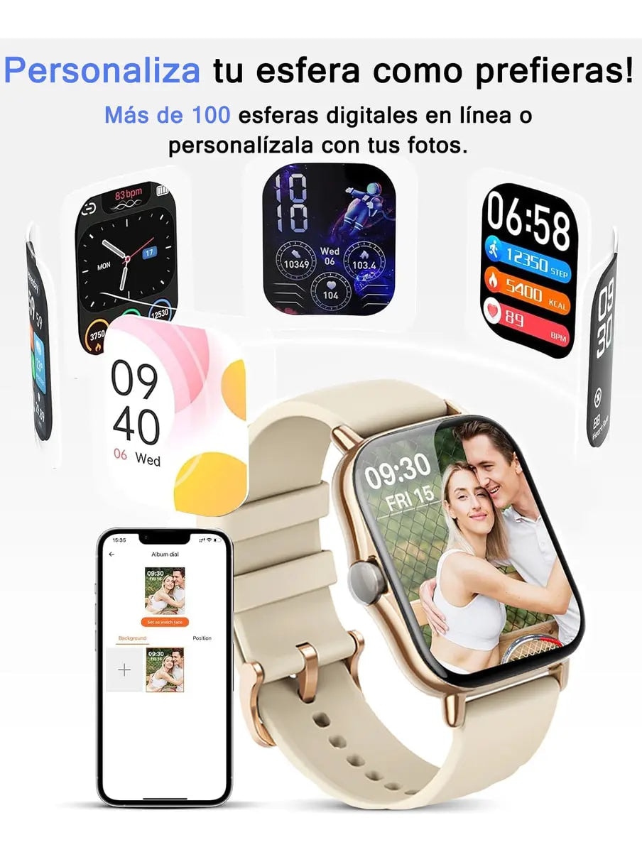 Combo Smartwatch Futurem FM13 + Audífonos g-tide L42 Bluetooth Ultra Compactos Rosa — imagen 13