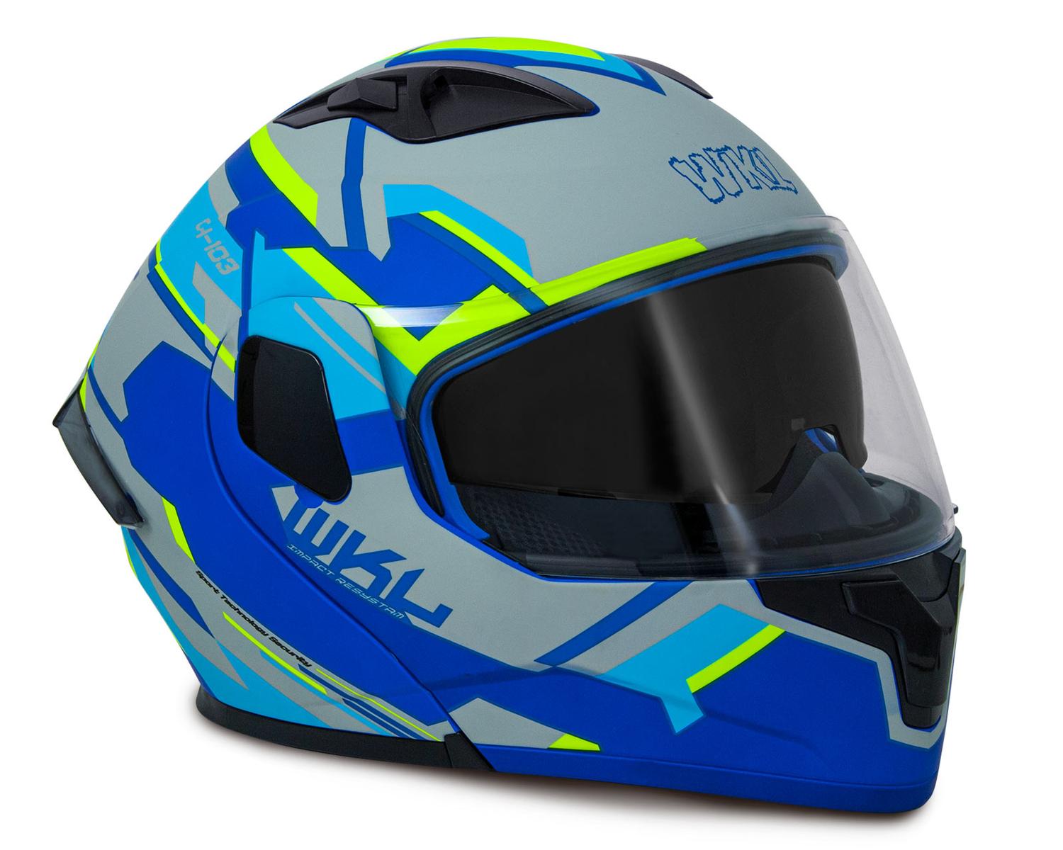 Casco WKL Motocicleta Dot Abatible CH-103 FINISH-AZUL — imagen 7