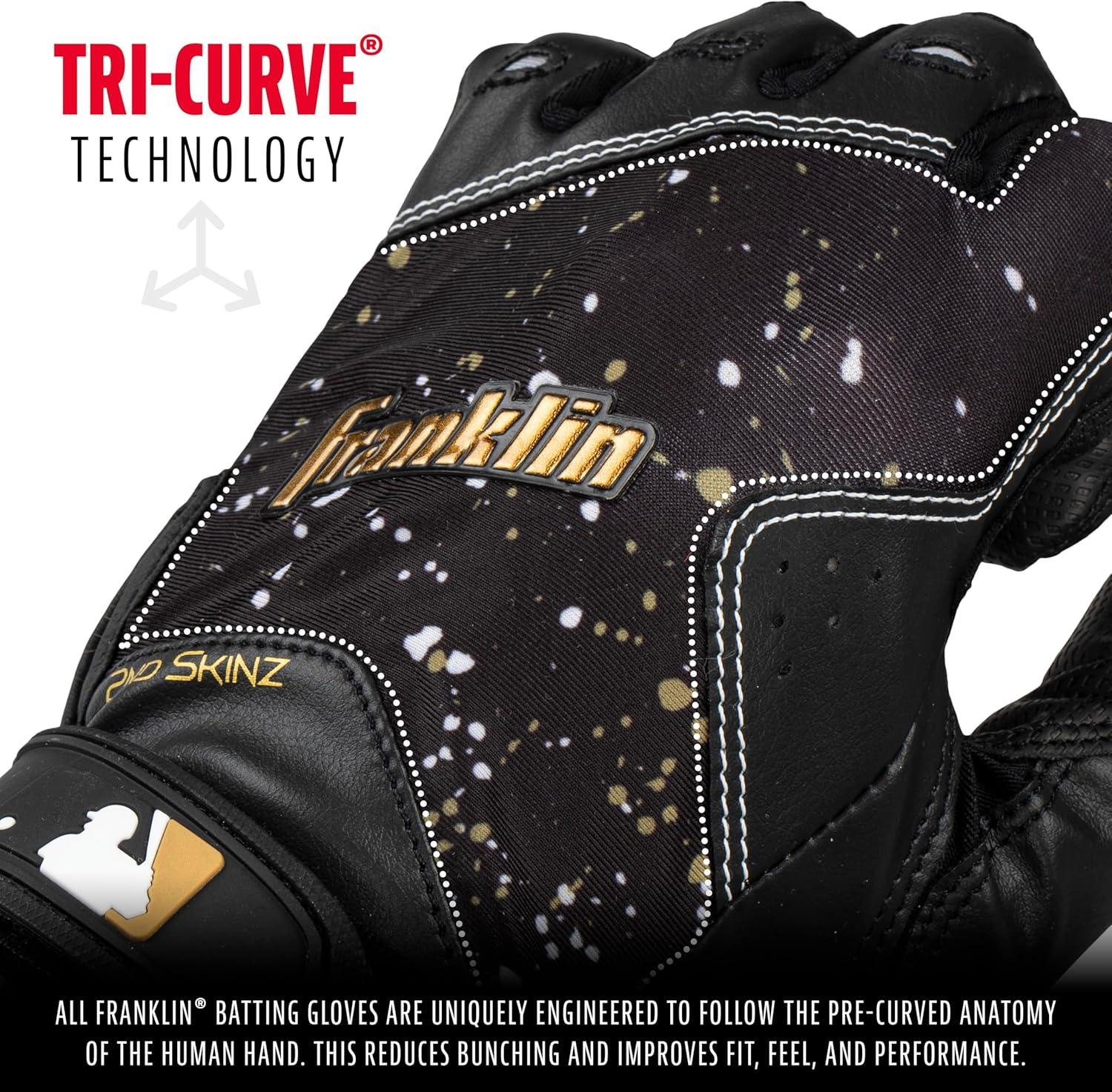 Guanteletas de Beisbol Franklin 2nd Skinz Talla S Negro Oro — imagen 4