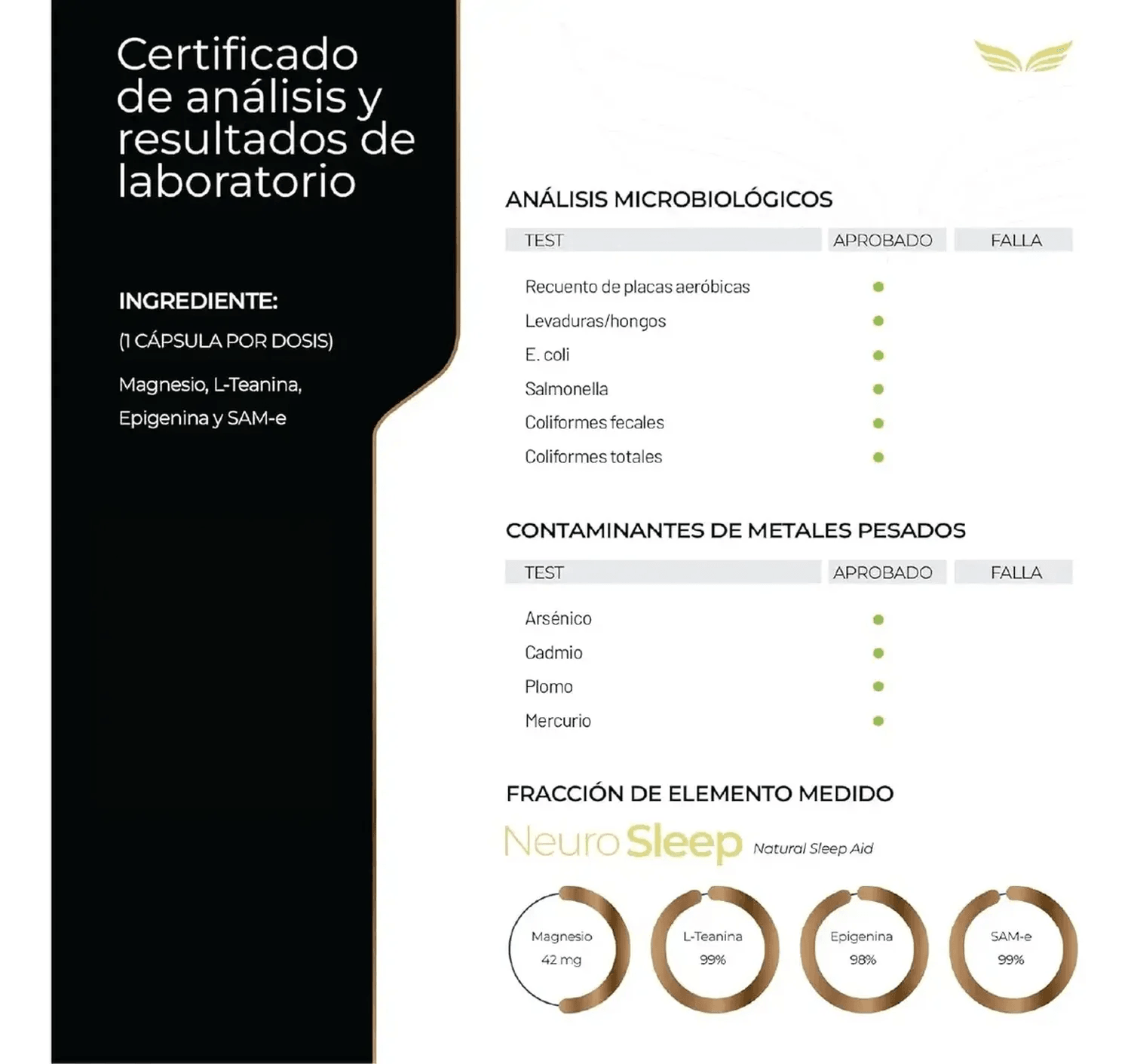 Neuro Sleep: Magnesio Bisglicinato + Teanina + Apigenina + SAM-e, Auxiliar de Sueño, 100 Cápsulas — imagen 6