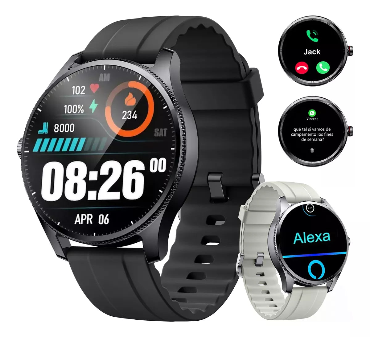Smartwatch Reloj Inteligente Bluetooth Llamadas Alexa Impermeable IP68 1.38" Monitoreo de Salud y Ejercicio — imagen 2