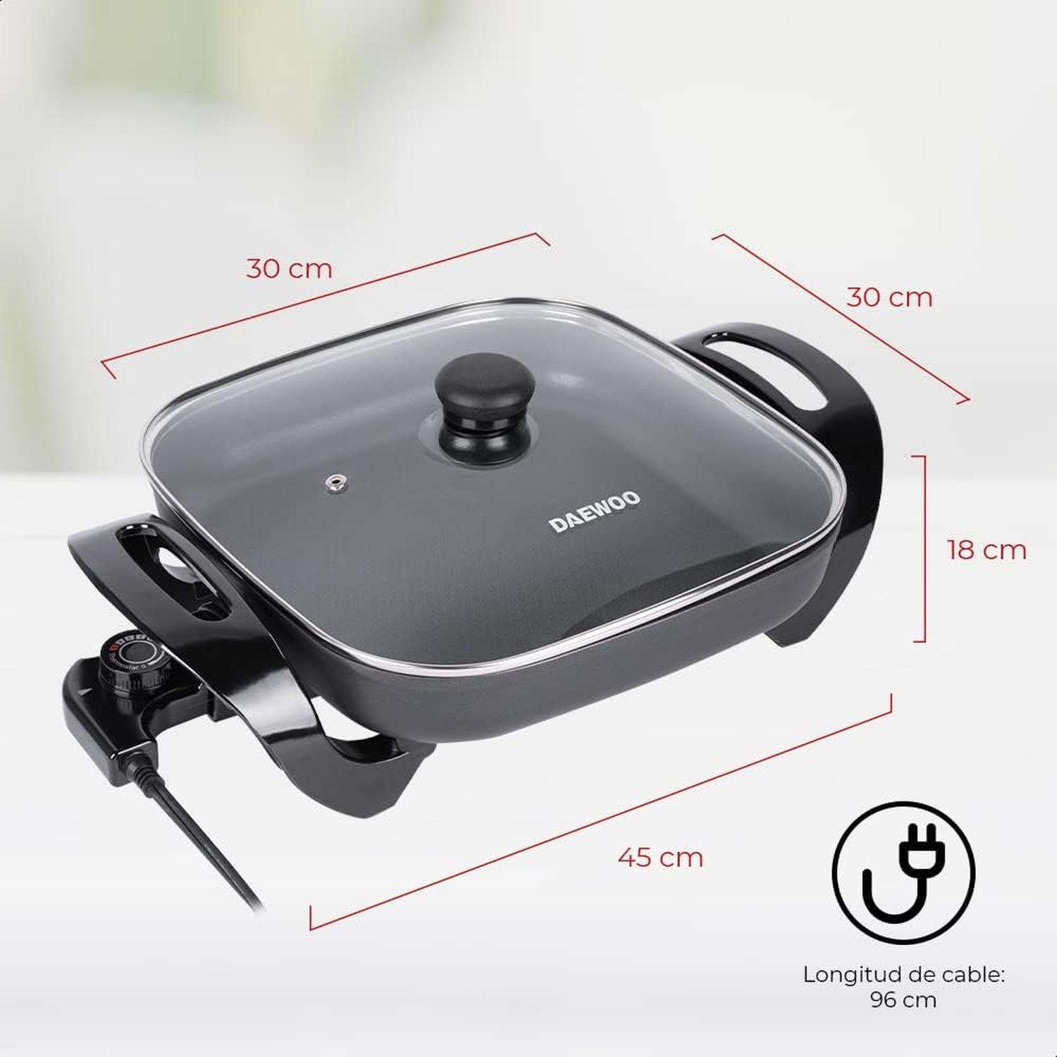 SARTEN ELECTRICO ANTIADHERENTE CON TAPA DAEWOO DEP-3650 — imagen 3