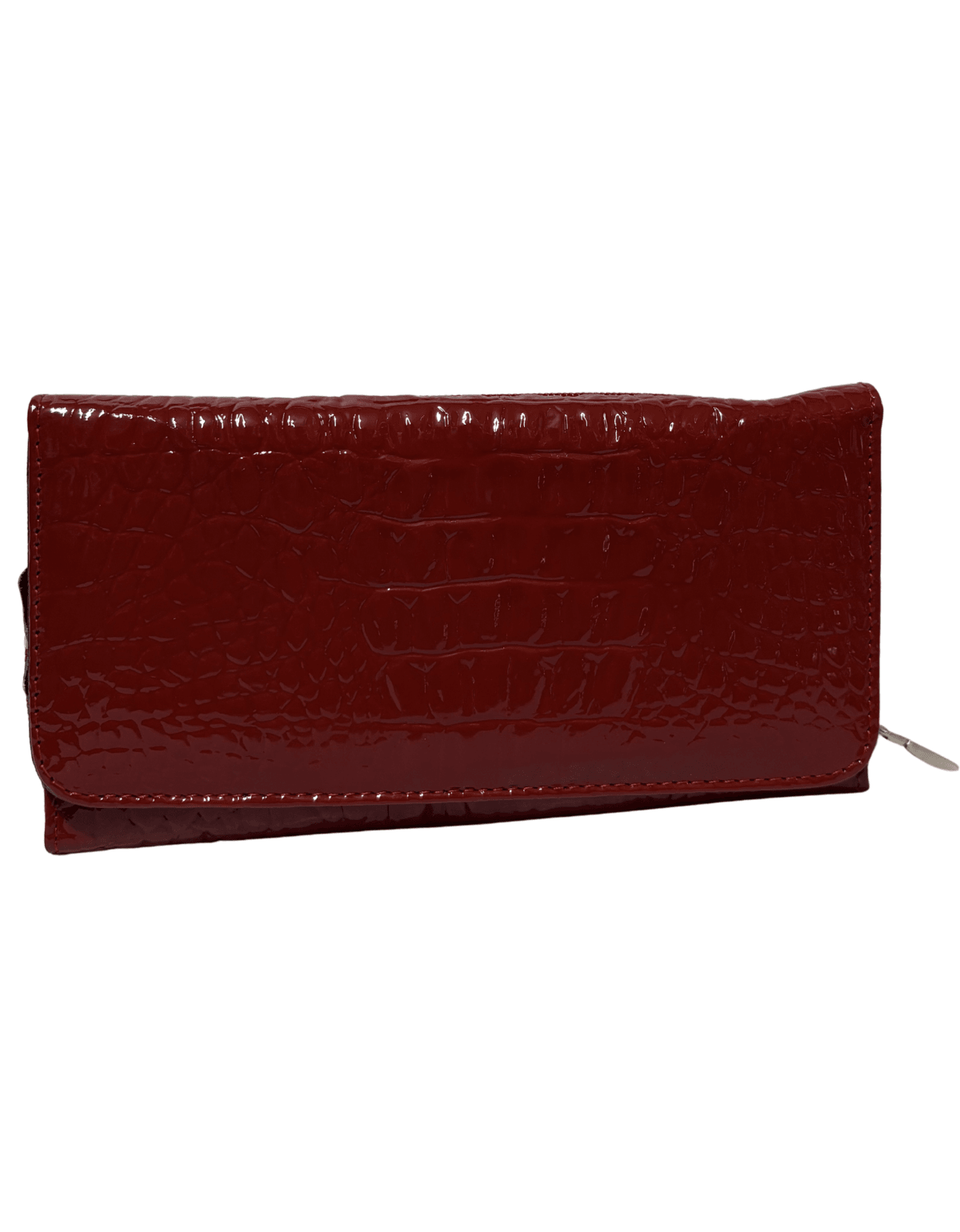 Cartera Larga Para Dama Roja Charol Grabado Cocodrilo IRAZU — imagen 4