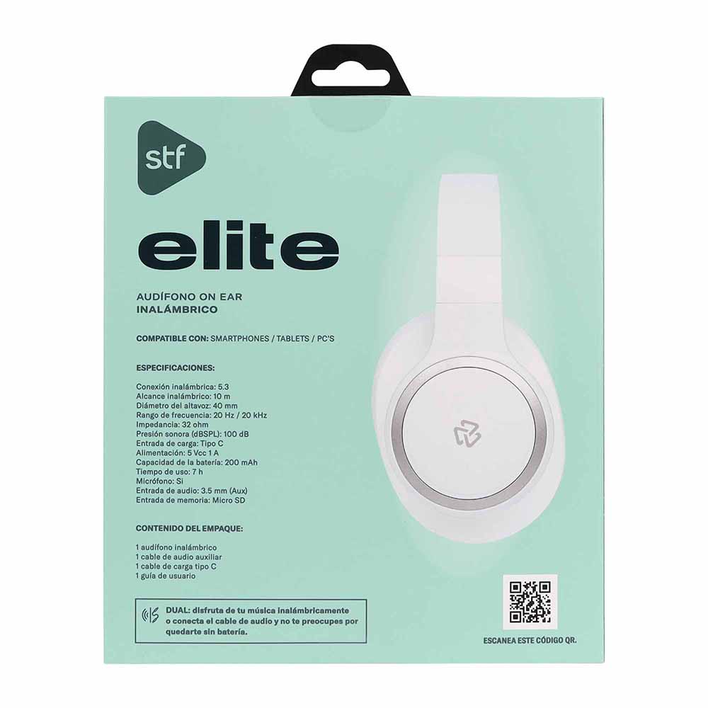 Audifonos Inalámbricos On Ear Elite STF 7hrs Uso Blanco — imagen 10