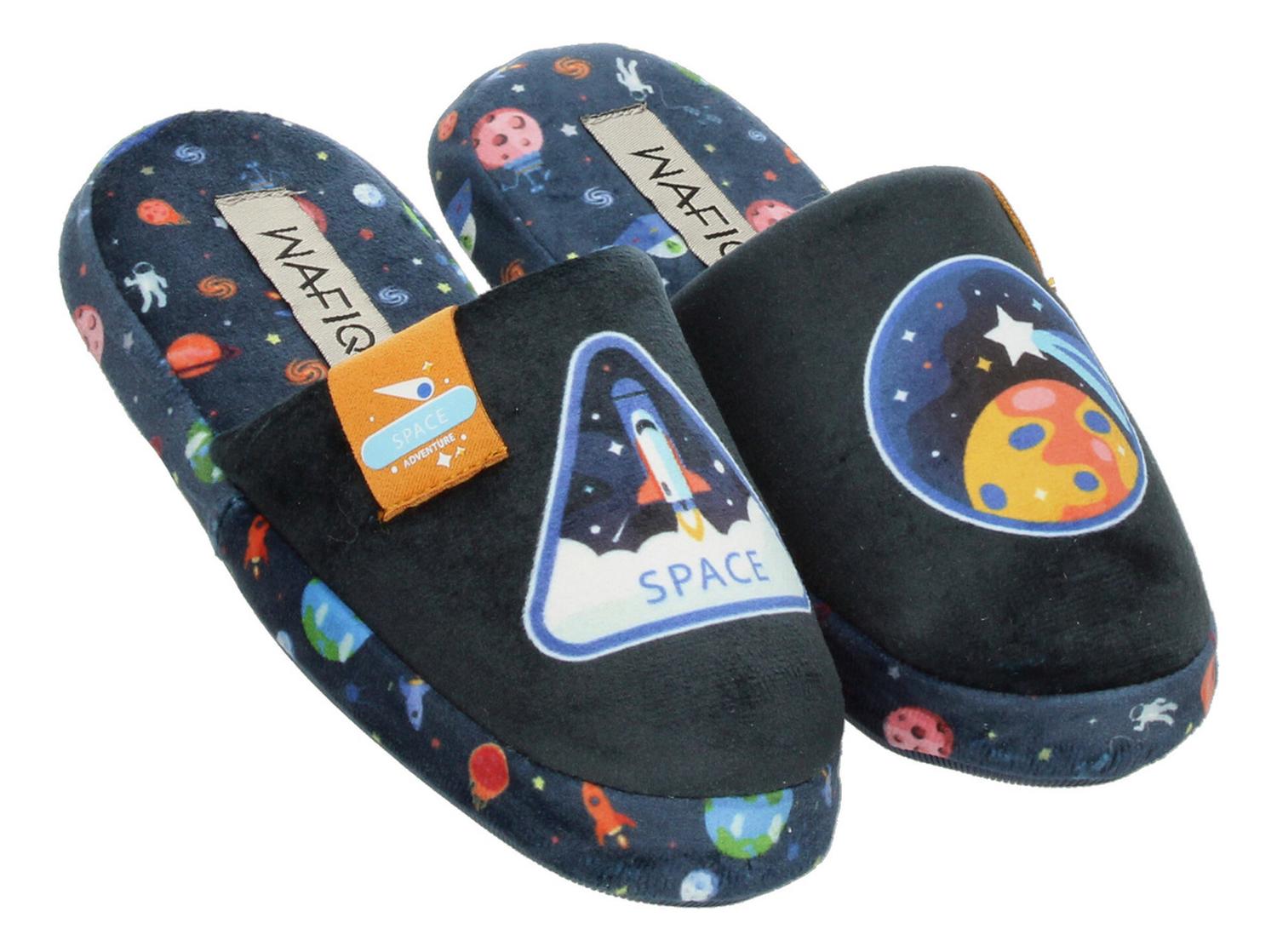 Pantuflas Wafiq Niño Afelpada Azul Marino Infantil T16-21 — imagen 1