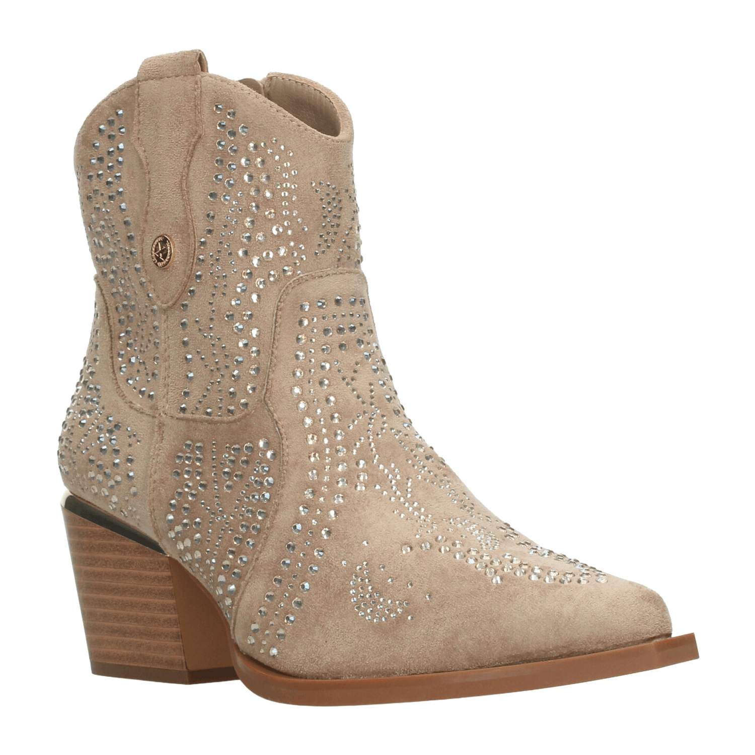 Botín Xti Dama Beige Casual Vaquero Pedreria Cierre Mujer — imagen 3